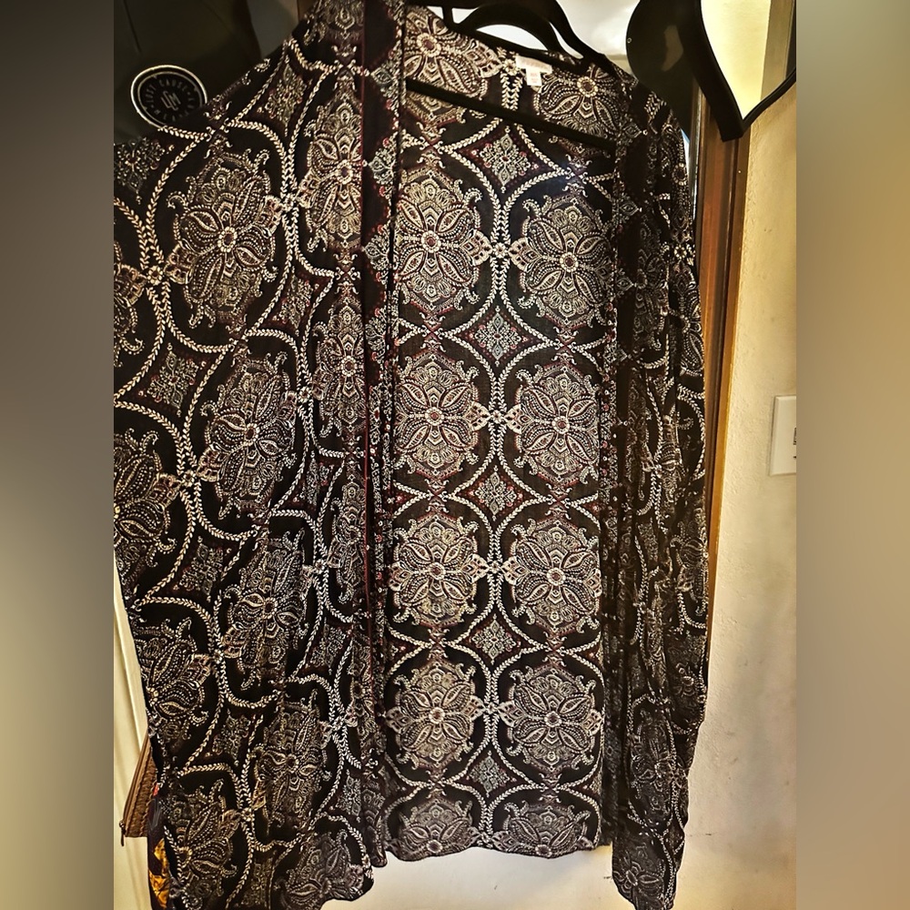 Xhilaration Navy Blue Bandana Print Kimono